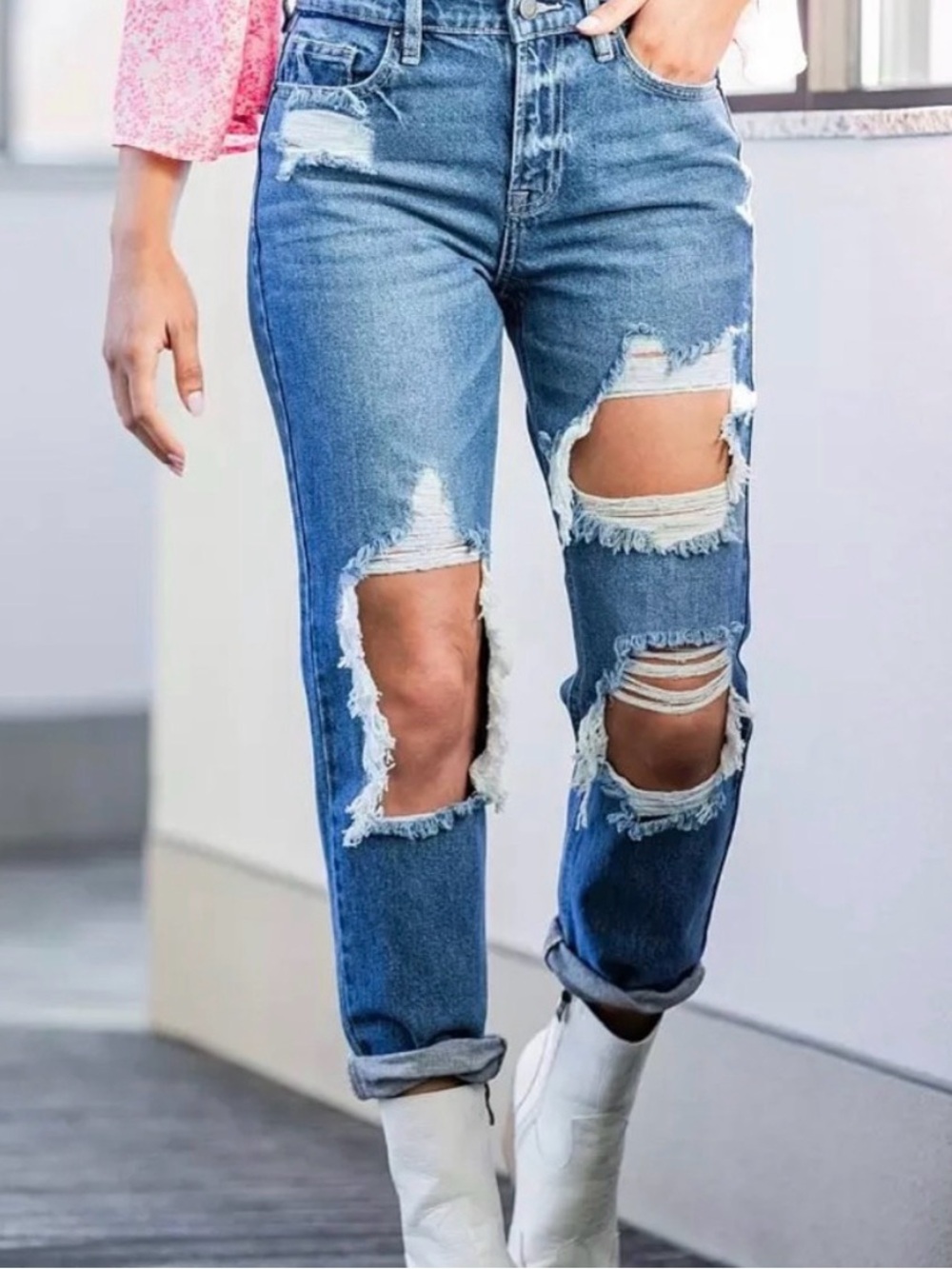 Hidden Bailey High Rise Boyfriend Distressed Jeans Size 29 100% Cotton